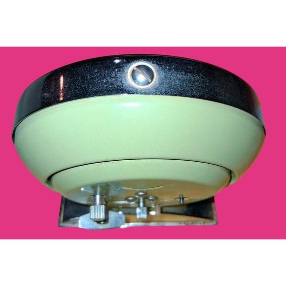 Vintage Blue Owl Design Alarm Clock With Chrome Base & Green Back Mid-Century St - Picture 5 of 9